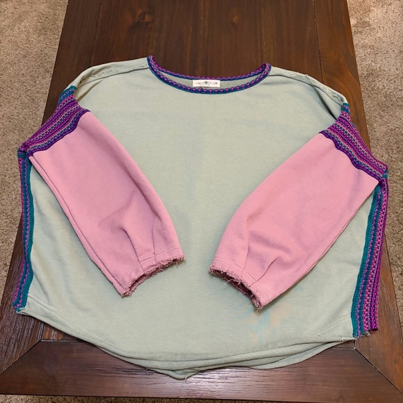 NATURAL LIFE Multicolor Sweatshirt with Green and Pink - Picture 11 of 11